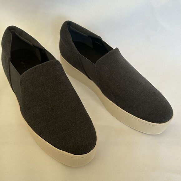 Vince Shoes - Vince Women's Warren Slip-On Platform Sneakers Gray Suede Size 9.5/39.5